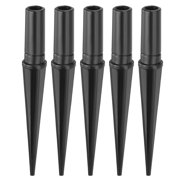 Uxcell 5Pcs 4.3" Solar Light Spikes (Head Mounting Dia 0.31"), Black, ABS Plastic Reinforced Ground Stakes Replacement Stakes for Outdoor Solar Lights Garden Torch Pathway Landscape Lamps