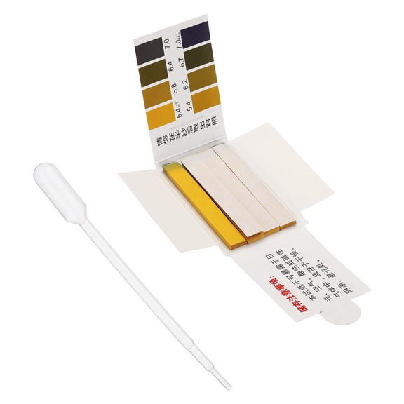 Uxcell 5Pcs/400 Strips PH 5.4-7.0 PH Test Strips with 5Pcs Test Droppers Grey