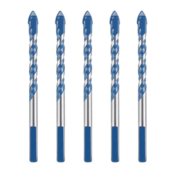 Uxcell 5Pcs 5/16" Carbide Masonry Drill Bit Triangular Shank Spiral Tip 8mm Masonry Bits, Tile Glass Boring, Brick Concrete Punching, Cement Wall Piercing