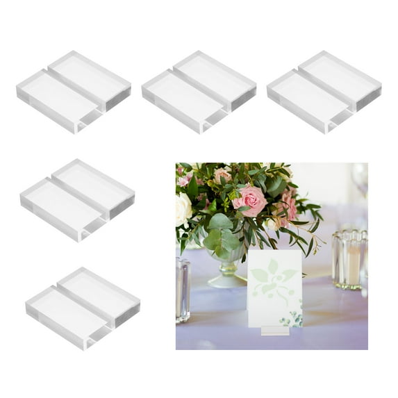Uxcell 5Pcs 50 x 50 mm Acrylic Place Card Holders Clear Card Holder Stand Clear