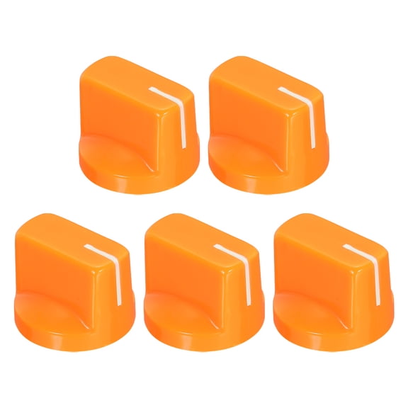 Uxcell 5Pcs 6.4mm Shaft Hole Guitar Ampere Effect Pedal Knobs Pointer Control Knobs with Set Screw Orange