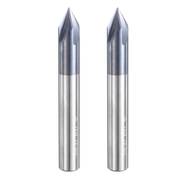 Uxcell 5Pcs 60 Degree V Groove Engraving Router Bit for CNC Tip and 4 Flutes 1/4 inch Shank Carving Bit Carbide End Mill