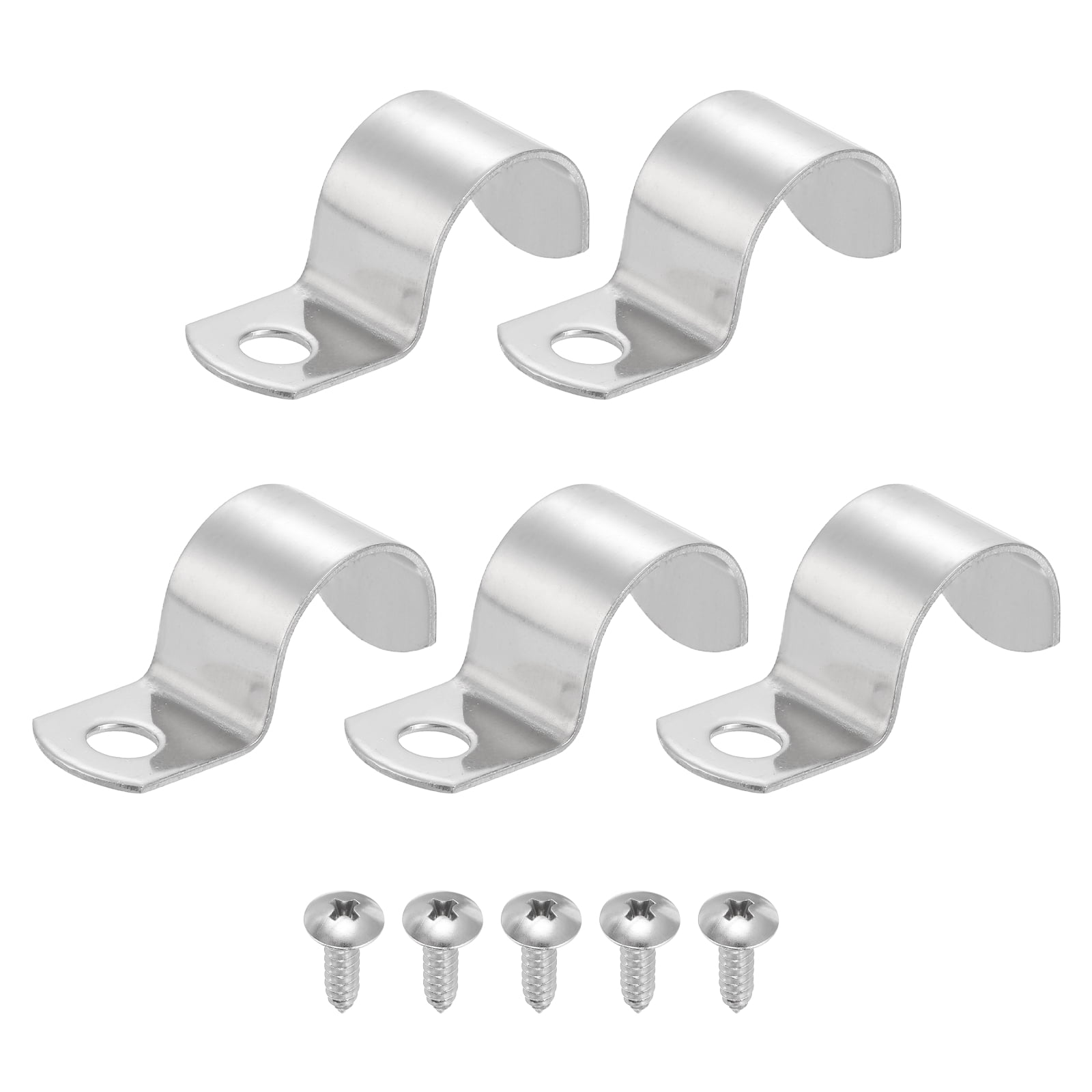 Uxcell 5Pcs 7/8" Pipe Strap, 1 Hole Pipe Clamp 304 Stainless Steel ...