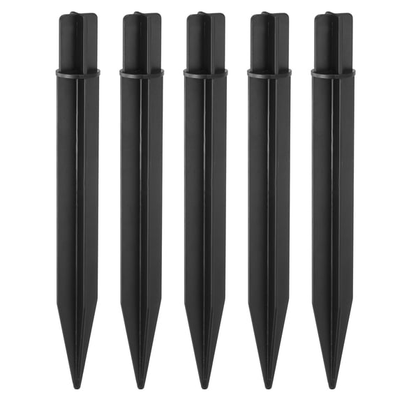 Uxcell 5Pcs 8.3" Solar Light Spikes (Head Mounting Dia 0.83"), Black, ABS Plastic Reinforced Ground Stakes Replacement Stakes for Outdoor Solar Lights Garden Torch Pathway Landscape Lamps