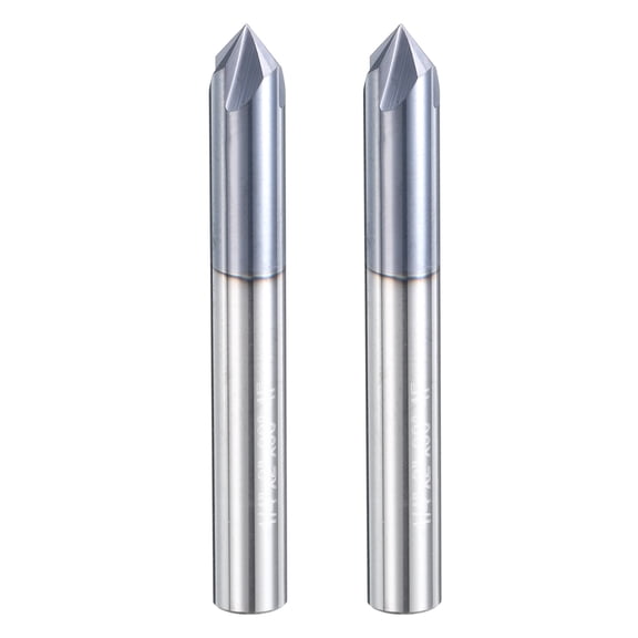 Uxcell 5Pcs 90 Degree V Groove Engraving Router Bit for CNC Tip and 4 Flutes 1/4 inch Shank Carving Bit Carbide End Mill
