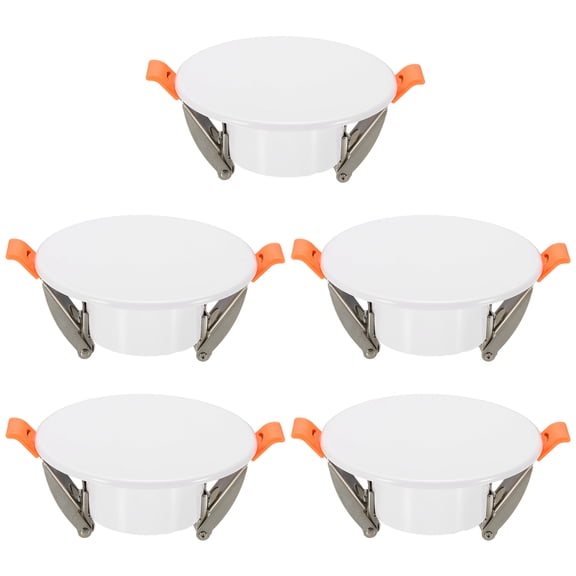 Uxcell 5Pcs 95mm/3.7" Round Ceiling Cover Plate, LED Downlight Hole Trim Wall Hole Spring Mount Decorative Flat Cap Access Panel for 2.2-3.3 Inch Ceiling or Wall Openings, Matte White