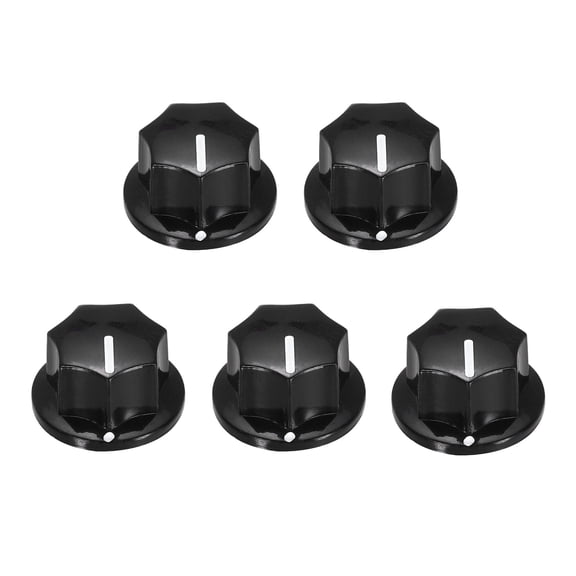 Uxcell 5Pcs ABS and Copper Potentiometer Knobs 1/4" Volume Tone Control Top Hat Knob for Guitar Instruments Audio Mixer Amplifier Black