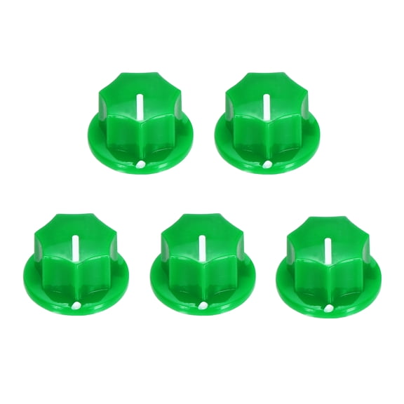 Uxcell 5Pcs ABS and Copper Potentiometer Knobs 1/4" Volume Tone Control Top Hat Knob for Guitar Instruments Audio Mixer Amplifier Green