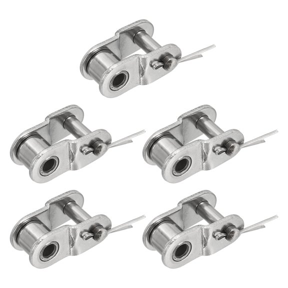 Uxcell 5Pcs ANSI #41 Roller Chain Offset Half Link, 12.7mm Pitch 304 Stainless Steel Master Chain End Connector Links, for Bike Bicycle Go Kart or Industrial Equipment ISO(DIN) 085-1