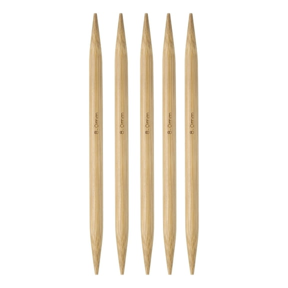 Uxcell 5Pcs Bamboo Knitting Needles Double Pointed Size US 11(8mm) Carbonized 6 inch(15cm) Straight for Handmade Creative DIY