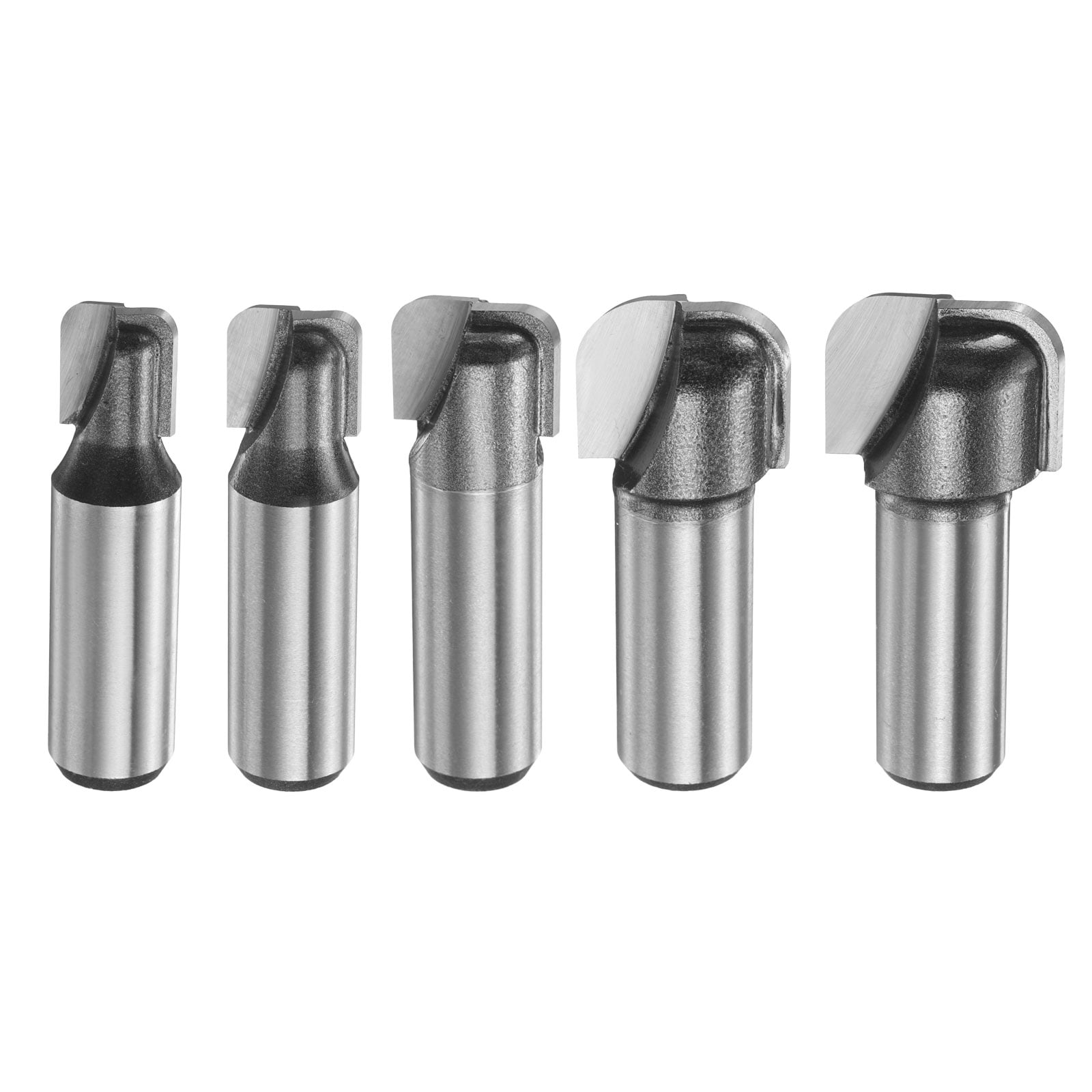 Uxcell 5Pcs Bowl and Tray Bit Set Cutting Diameter 1/2" Shank Radius Carbide Tipped Carving CNC Router Bits for Woodworking Milling