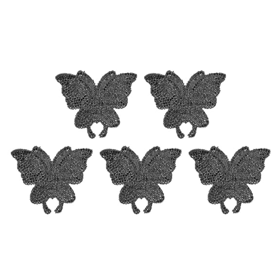 Uxcell 5Pcs Butterfly Car Decals for Women, 2.8" x 2.4" Rhinestone Crystal Sticker Decoration, Black