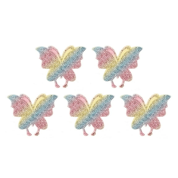 Uxcell 5Pcs Butterfly Car Decals for Women, 2.8" x 2.4" Rhinestone Crystal Sticker Decoration, Gradient Color