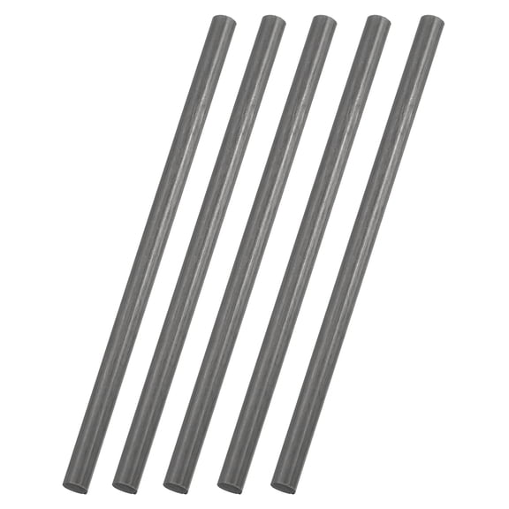 Uxcell 5Pcs Carbon Fiber Rods, 5mm Dia 102mm Length 3/16"x4" Solid Matte Round Bar Pole for RC Airplane Cars Model Kite Wing Tube Quadcopter Arm DIY Craft, Black