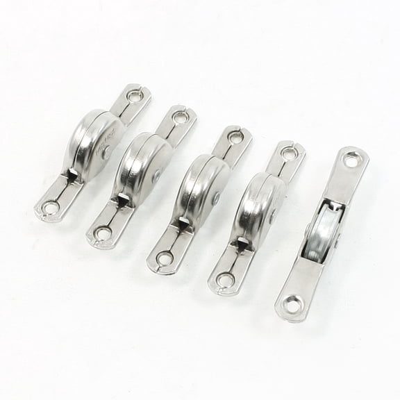 Uxcell 5Pcs Closet Wardrobe Door Stainless Steel 23mm Dia Single Wheel Slide Roller