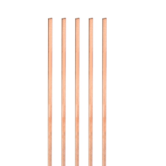 Uxcell 5Pcs Copper Brazing Rods 19" Flat Phosphorus Copper Filler Solder Welding Sticks for Air Conditioner