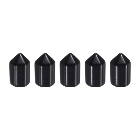 Uxcell 5Pcs Crystals Wands, Black Obsidian Natural Hexagonal Crystal for Chakra Meditation Wire Wrapping Home Decor Bulk Rough Stone Collection, 15 x 25mm