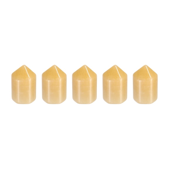 Uxcell 5Pcs Crystals Wands, Citrine Natural Hexagonal Crystal for Chakra Meditation Wire Wrapping Home Decor Bulk Rough Stone Collection, 15 x 25mm