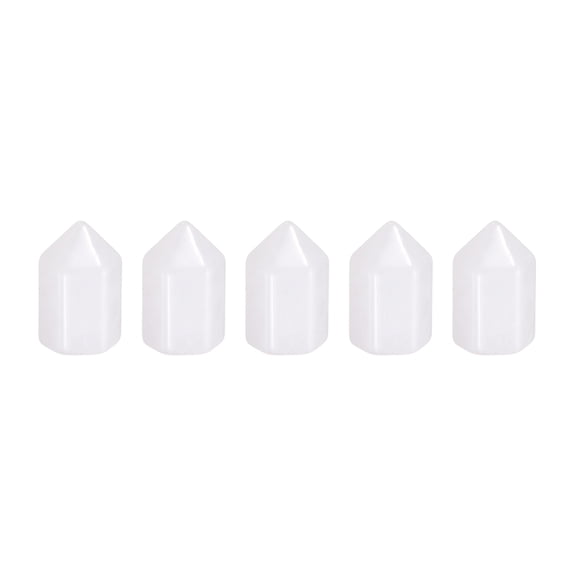 Uxcell 5Pcs Crystals Wands, Clear Quartz Natural Hexagonal Crystal for Chakra Meditation Wire Wrapping Home Decor Bulk Rough Stone Collection, 15 x 25mm