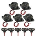 thumbnail image 1 of Uxcell 5Pcs DC3-24V 100dB 3100Hz Electronic Piezo Buzzer Alarm Sounder Active Continuous Beep Sound with 9V t Type Battery Connector for Motorcycle Golf Car t Vehicles Car Alarm, Black, 1 of 6
