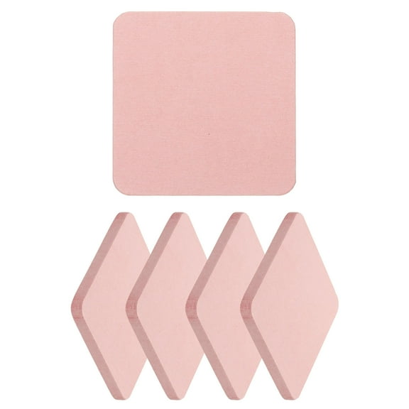 Uxcell 5Pcs Diatomaceous Coasters, 3.9 x 3.9" Square Instant Drying Water Absorbing Stone Tray Diatomaceous Coasters Set of 5 for Desk Cups Drinks Cosmetic Bottles Soap, Pink