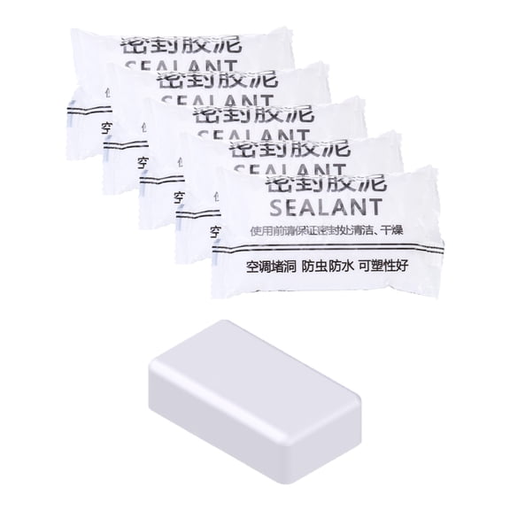 Uxcell 5Pcs Duct Seal Repair Sealing Clay for Pipe Connection, Wall Hole, White