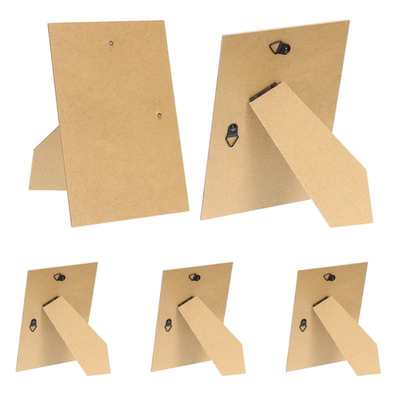 Uxcell 5Pcs Easel Back for Picture Frame, 5 x 7 Inch Replacement Picture Frame Easel Back with Hinged Hangers DIY Photo Backing Board for Photo Frames Tiles, Tabletop Wall Display, Wooden