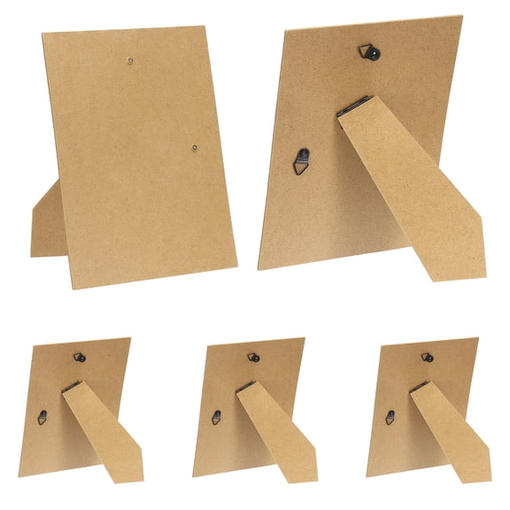 Uxcell 5Pcs Easel Back for Picture Frame, 6 x 8 Inch Replacement Picture Frame Easel Back with Hinged Hangers DIY Photo Backing Board for Photo Frames Tiles, Tabletop Wall Display, Wooden