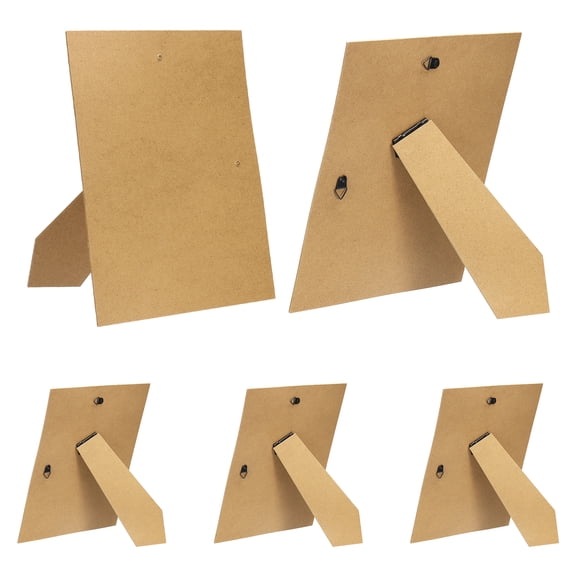 Uxcell 5Pcs Easel Back for Picture Frame, 8 x 10 Inch Replacement Picture Frame Easel Back with Hinged Hangers DIY Photo Backing Board for Photo Frames, Tabletop Wall Display, Wooden
