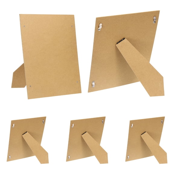 Uxcell 5Pcs Easel Back for Picture Frame, 8" x 10" Replacement Picture Frame Easel Back with Hinged Hangers DIY Photo Backing Board for Photo Frames Tiles, Tabletop Wall Display, Wooden