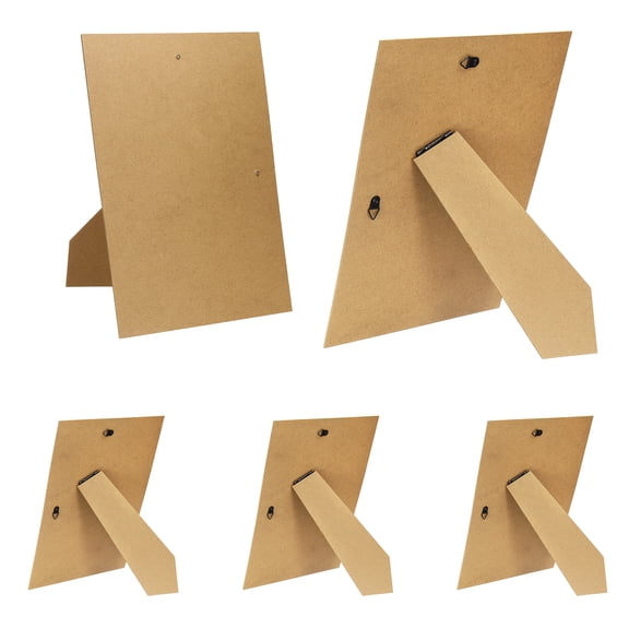 Uxcell 5Pcs Easel Back for Picture Frame, 8 x 12 Inch Replacement Picture Frame Easel Back with Hinged Hangers DIY Photo Backing Board for Photo Frames, Tabletop Wall Display, Wooden