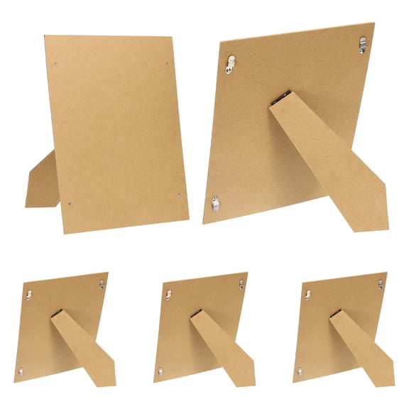 Uxcell 5Pcs Easel Back for Picture Frame, 8" x 12" Replacement Picture Frame Easel Back with Hinged Hangers DIY Photo Backing Board for Photo Frames Tiles, Tabletop Wall Display, Wooden