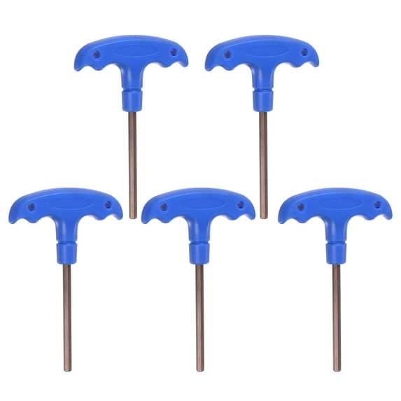 Uxcell 5Pcs H5 T-Handle Hex Wrench 5mm S2 Steel T-Key Inner Hexagon Spanner Repair Tool