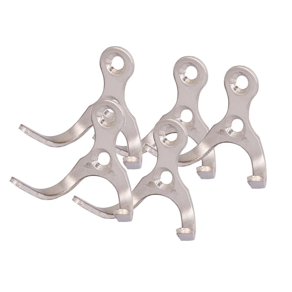 Uxcell 5Pcs House Hooks Stainless Steel Double Prong Wall Hooks Clothes Hanger