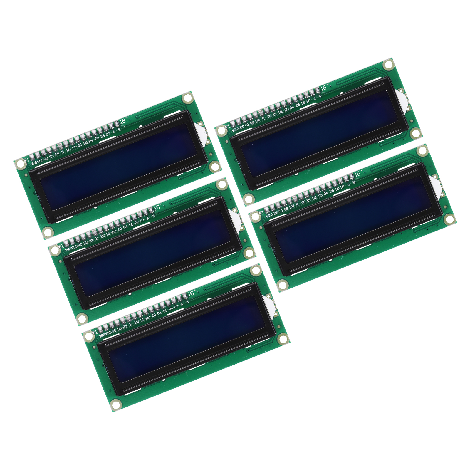 Uxcell 5Pcs IIC LCD 1602 Serial Display Module 5V, Blue Display Screen ...