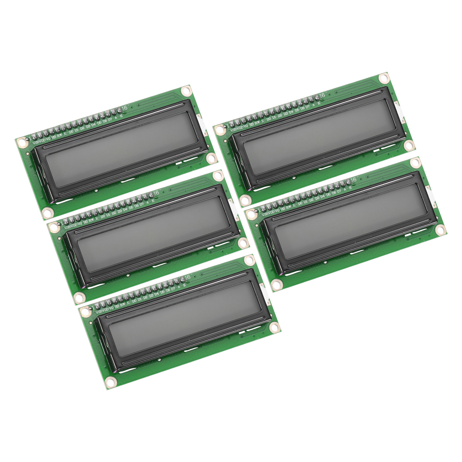 Uxcell 5Pcs IIC LCD 1602 Serial Display Module 5V, Grey Display Screen ...