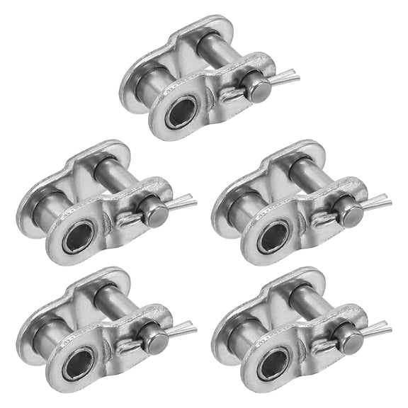 Uxcell 5Pcs ISO(DIN) 04C-1 Roller Chain Offset Half Link, 6.35mm Pitch 304 Stainless Steel Master Chain End Connector Links, for Bike Bicycle Go Kart or Industrial Equipment
