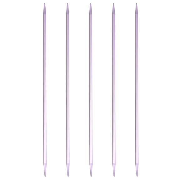 Uxcell 5Pcs Knitting Needles 3.75mm Aluminum Alloy Double Pointed Knitting Needle Light Purple