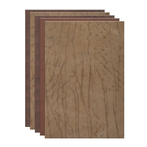 Uxcell 5Pcs Leather Hide, 12x8" Leather Pieces Artificial Cow Leathers for Craft, Coffee Tone