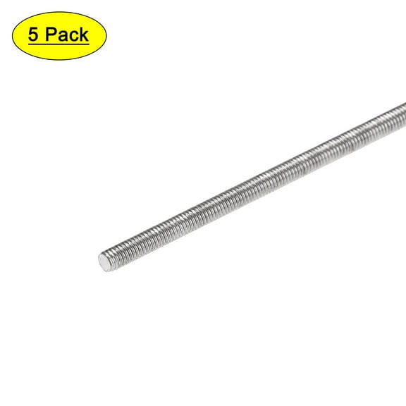 Uxcell 5Pcs M3 x 150mm Fully Threaded Rod 304 Stainless Steel Right Hand Threads