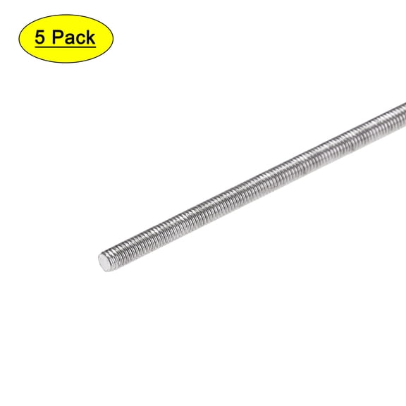 Uxcell 5Pcs M3 x 250mm Fully Threaded Rod 304 Stainless Steel Right Hand Threads