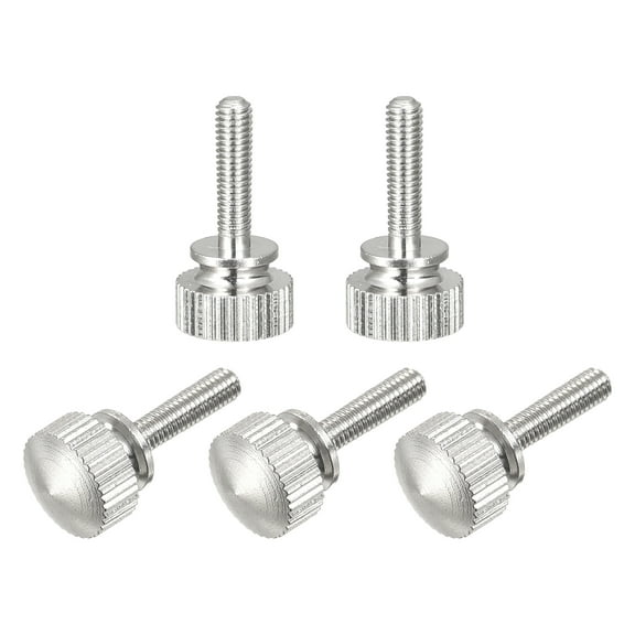 Uxcell 5Pcs M3x12mm Knurled Thumb Screws, Brass Nickel Plated Shoulder Bolts Grip Knobs Fasteners for Electronic, Mechanical, Nickel White