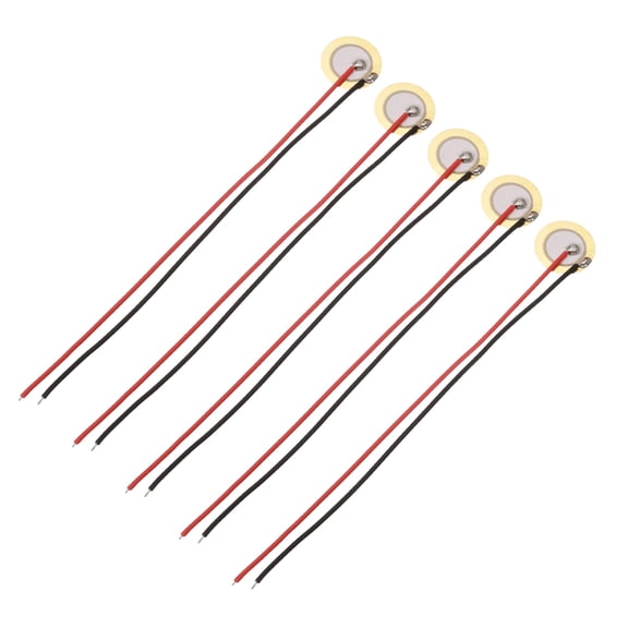 Uxcell 5Pcs Piezoelectric Discs 10mm Acoustic Pickup Transducer Microphones Trigger Buzzer Drum Guitar