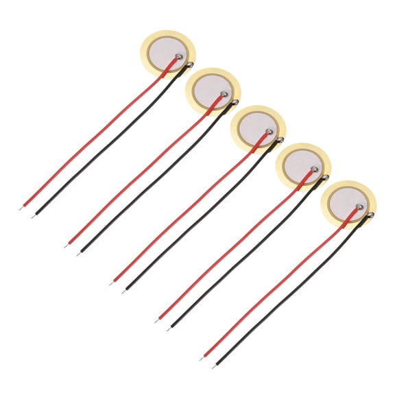 Uxcell 5Pcs Piezoelectric Discs 20mm Acoustic Pickup Transducer Microphones Trigger Buzzer Drum Guitar