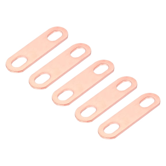 Uxcell 5Pcs Pitch Row 1"(25mm) Red Copper Bus Bar Connector for LiFePO4 Cells Busbar Connector, Red Copper Color