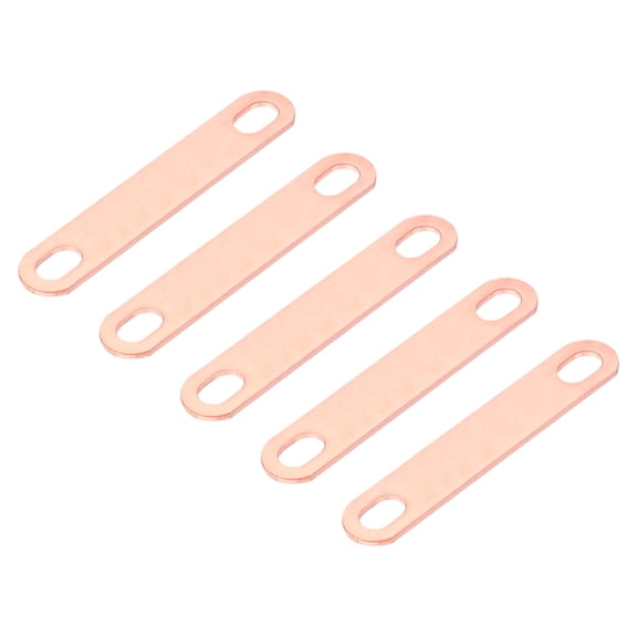 Uxcell 5Pcs Pitch Row 1.8"(45mm) Red Copper Bus Bar Connector for LiFePO4 Cells Busbar Connector, Red Copper Color