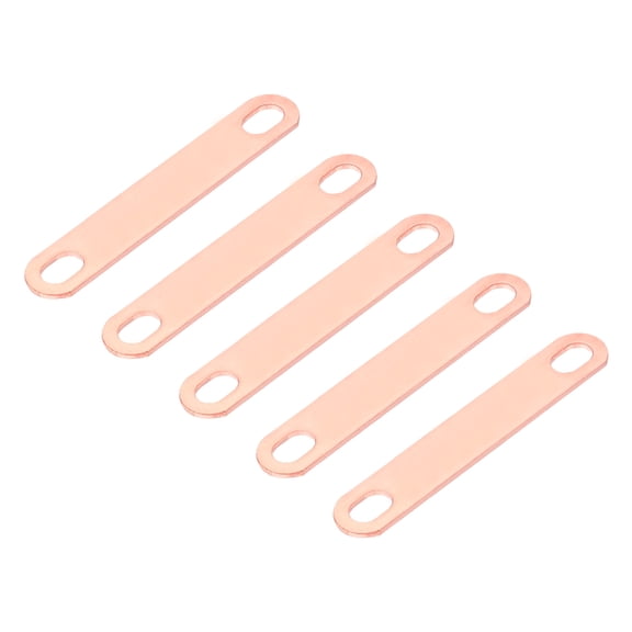 Uxcell 5Pcs Pitch Row 2"(50mm) Red Copper Bus Bar Connector for LiFePO4 Cells Busbar Connector, Red Copper Color