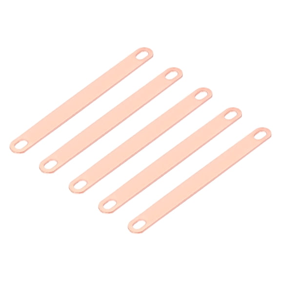 Uxcell 5Pcs Pitch Row 3.8"(95mm) Red Copper Bus Bar Connector for LiFePO4 Cells Busbar Connector, Red Copper Color