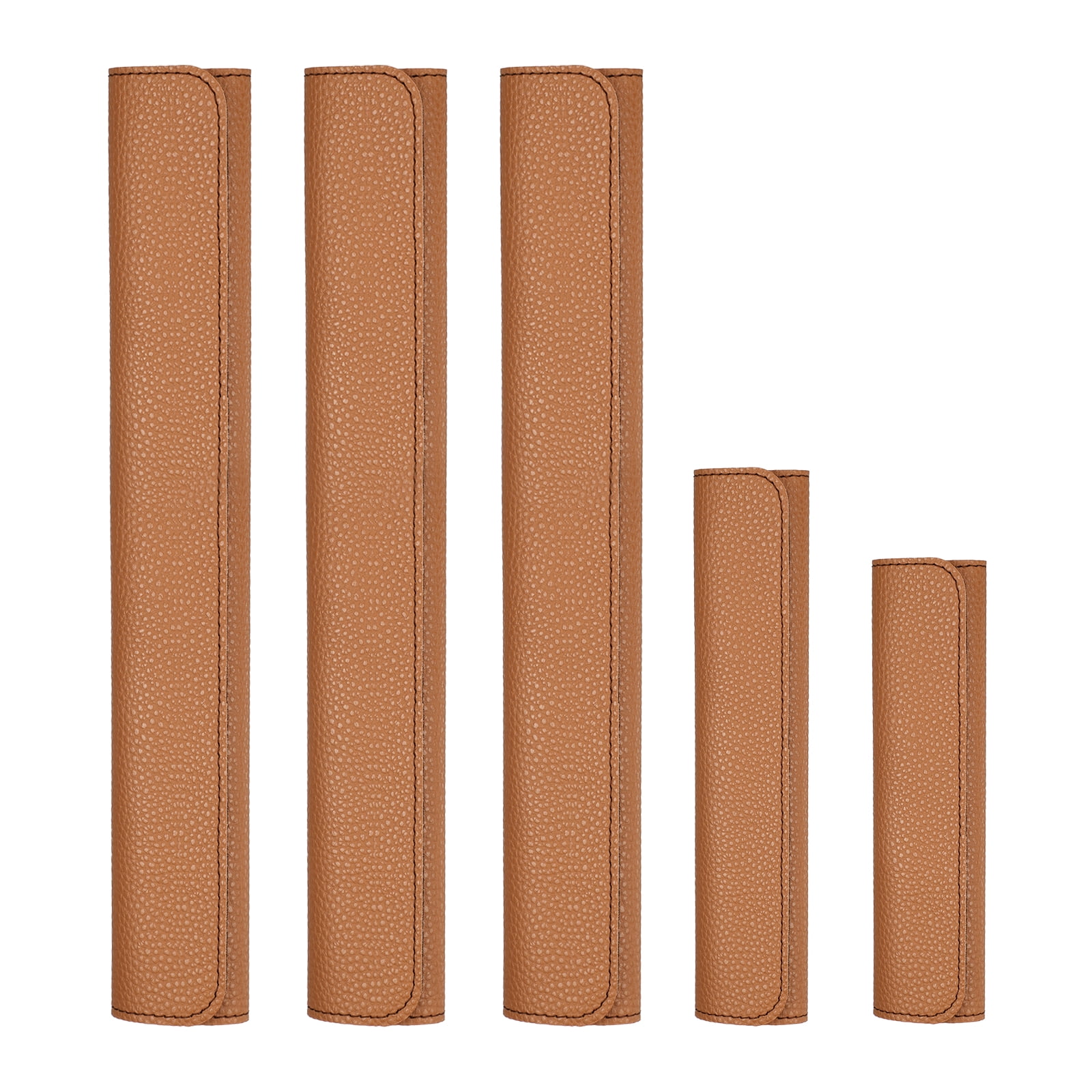 Uxcell 5Pcs Refrigerator Door Handle Covers, PU Leather Kitchen Appliance Handle Protector, Anti-Static Fridge Handle Cover Keep Your Microwave Oven Dishwasher Clean, Light Brown