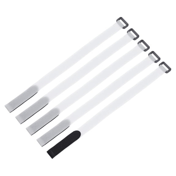 Uxcell 5Pcs Reusable Battery Tie Down Straps,0.8x16" White Nylon Multipurpose Strap